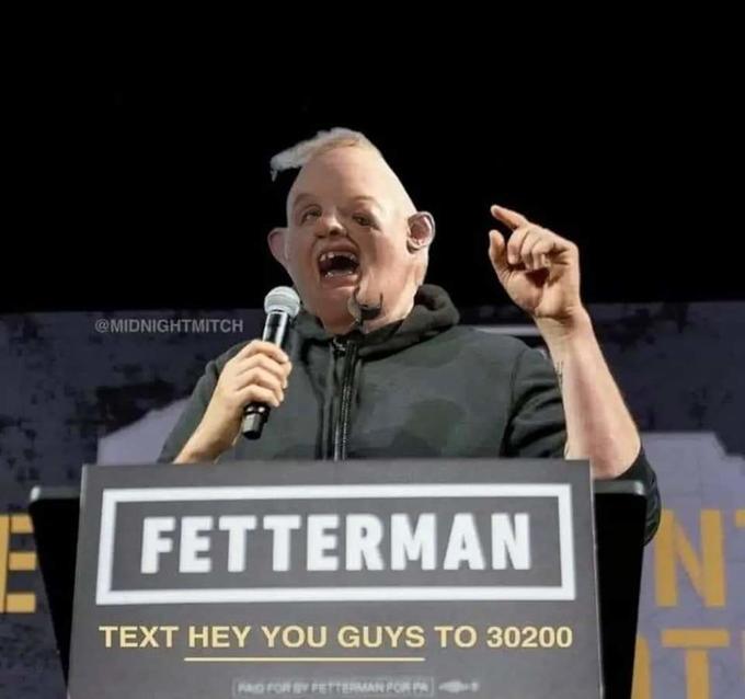 @MIDNIGHTMITCH FETTERMAN N TEXT HEY YOU GUYS TO 30200 PAD FOR BY FETTERMAN FOR PA