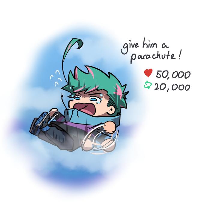 = a give him parachute! 50,000 $20,000