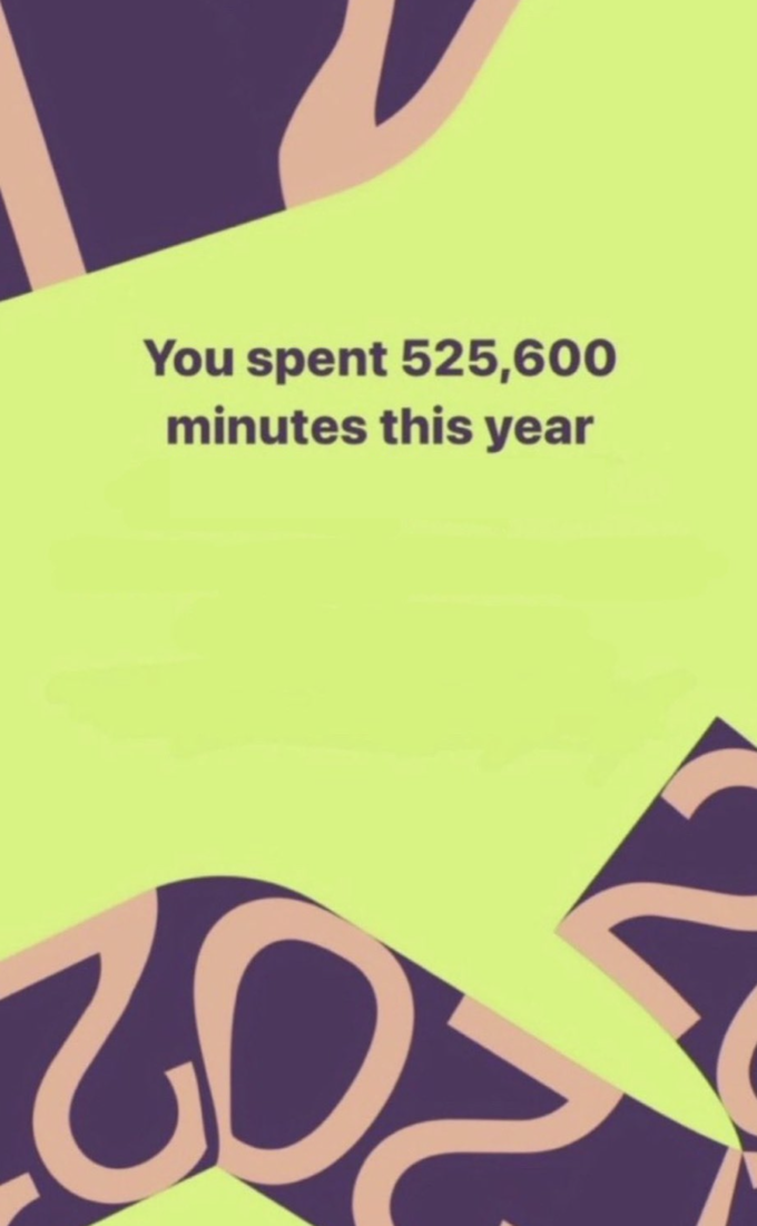 You spent 525,600 minutes this year &