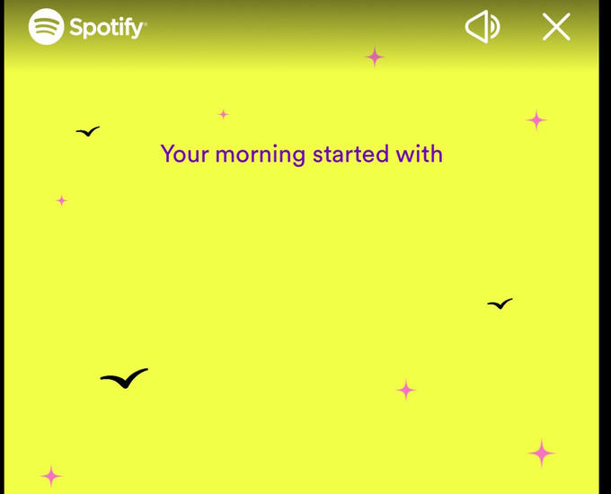 Spotify Your morning started with 1D X >