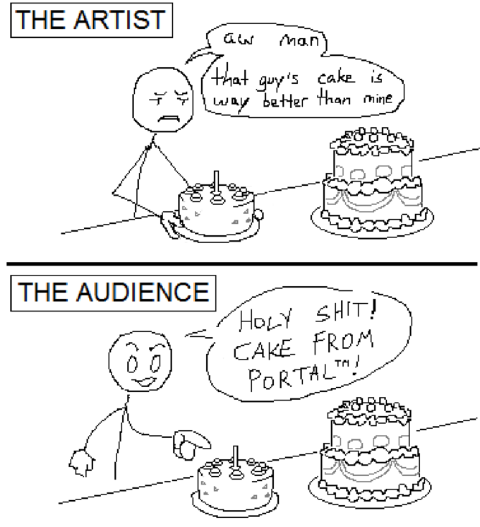 THE ARTIST THE AUDIENCE AW that way man cake is guy's better than mine H--------! CAKE FROM PORTALTA!