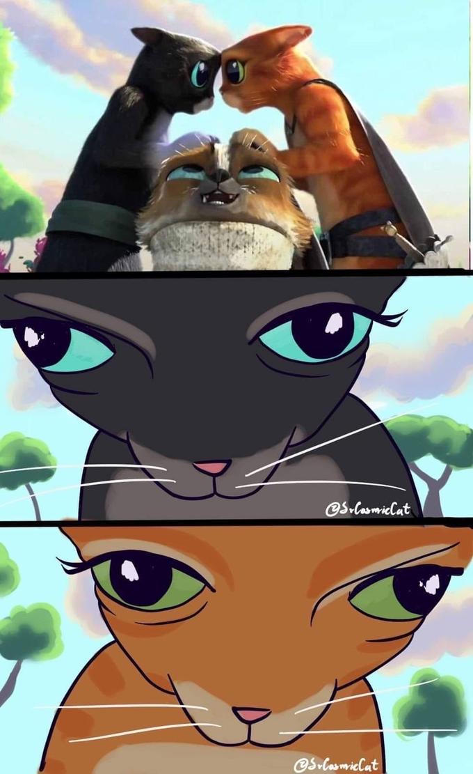 P and Boots Kitty Softpaws Forehead Touch Puss in Boots The Last