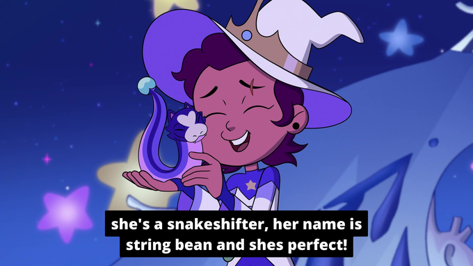 she's a snakeshifter, her name is string bean and shes perfect!