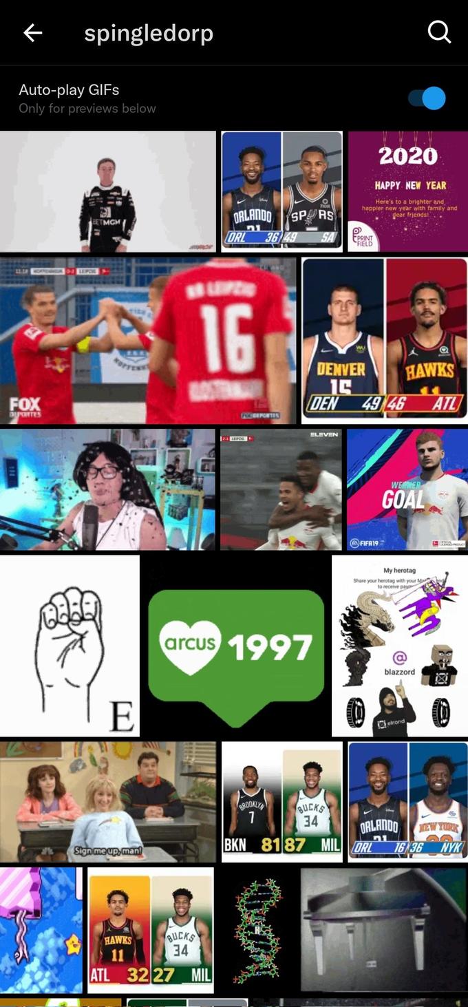 spingledorp Auto-play GIFs Only for previews below FOX DUPORTES EETMGM LEPOR KOTTENET E Sign me up, man! BUCKS 34 O Frost ORLANDO SPARS ORL 36 49 SA 16 HAWKS 11 ATL 32 27 MIL FACE DEPORTES LEIPZIG arcus 1997 BROOKLYN 1 ELEVEN 450 BUCKS 34 HAPPY NEW YEAR Here's to a brighter and happier new year with family and dear friends! EPRINT FIELD DENVER 14 DEN 49 46 WU 2020 FIFA19 HAWKS ATL BKN 8187 MIL ORL WERNER GOAL My herotag Share your herotag with your Ma to receive pay blazzord ORLANDO Celrond PRODUC NEW YORK 16 36 NYK