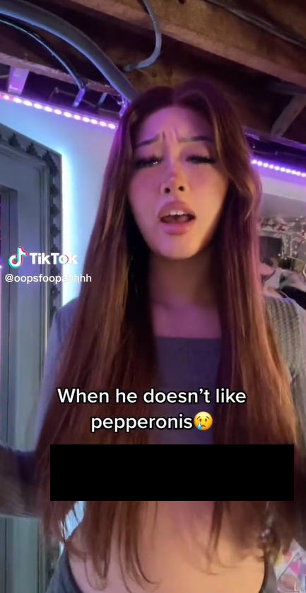 TikTok @oopsfoopahhhh When he doesn't like pepperonis