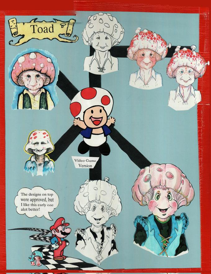 مية Toad Fur The designs on top were approved, but I like this early one alot better! Video Game Version MARRAS