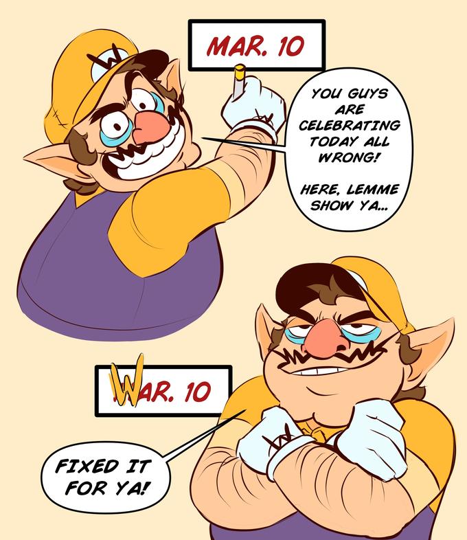 Let's all celebrate Warch 10th with Wario 😏👌 | Know Your Meme