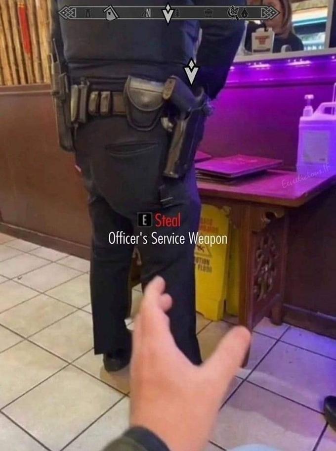 Steal Officer S Service Weapon Lunging For The Officer S Gun Know Your Meme