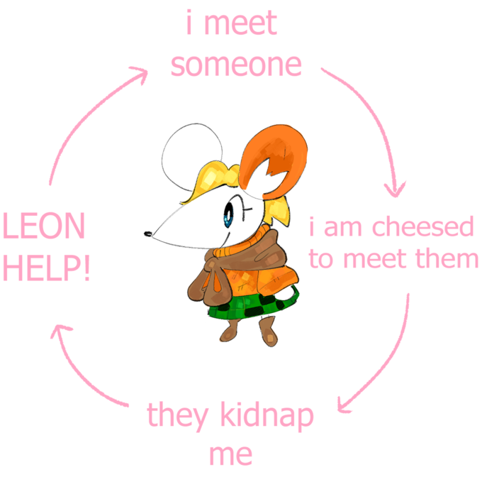 LEON HELP! i meet someone i am cheesed to meet them they kidnap me