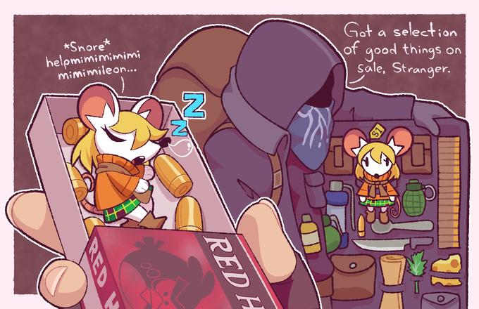 *Snore* helpmimimimimi mimimileon... N REDH ← Got a selection of good things sale, Stranger. $1 G on