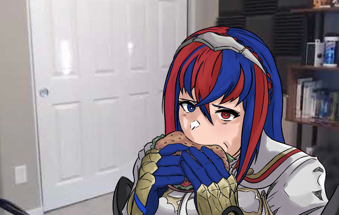 Alear fire emblem eating burger - by Chrii1s | Know Your Meme