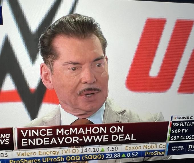U NG VINCE McCMAHON ON VS ENDEAVOR-WWE DEAL 03 Valero Energy (VLO) 144.10 4.50 ProShares UProSh QQQ (SQQQ) 29.88 Exxon Mobil Co ProShar 0.52 SLCNBC S&P FUT (JUN S&P FV S&P CLOSE BROUGHT TO YOU BY nu A TIAA