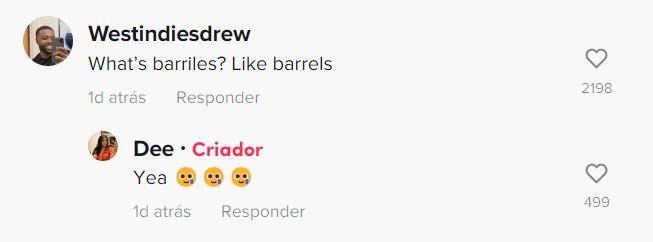 Westindiesdrew What's barriles? Like barrels 1d atrás Responder Dee • Criador Yea 1d atrás Responder 2198 499