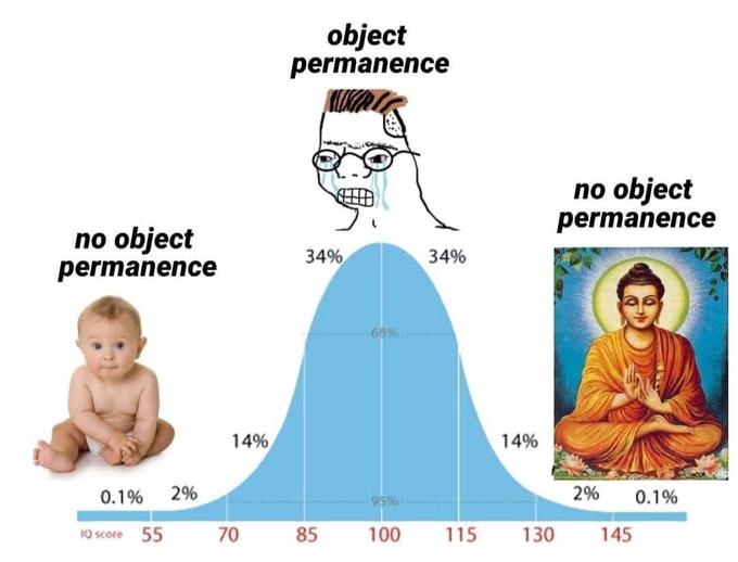 No Object Permanence IQ Bell Curve Midwit Know Your Meme