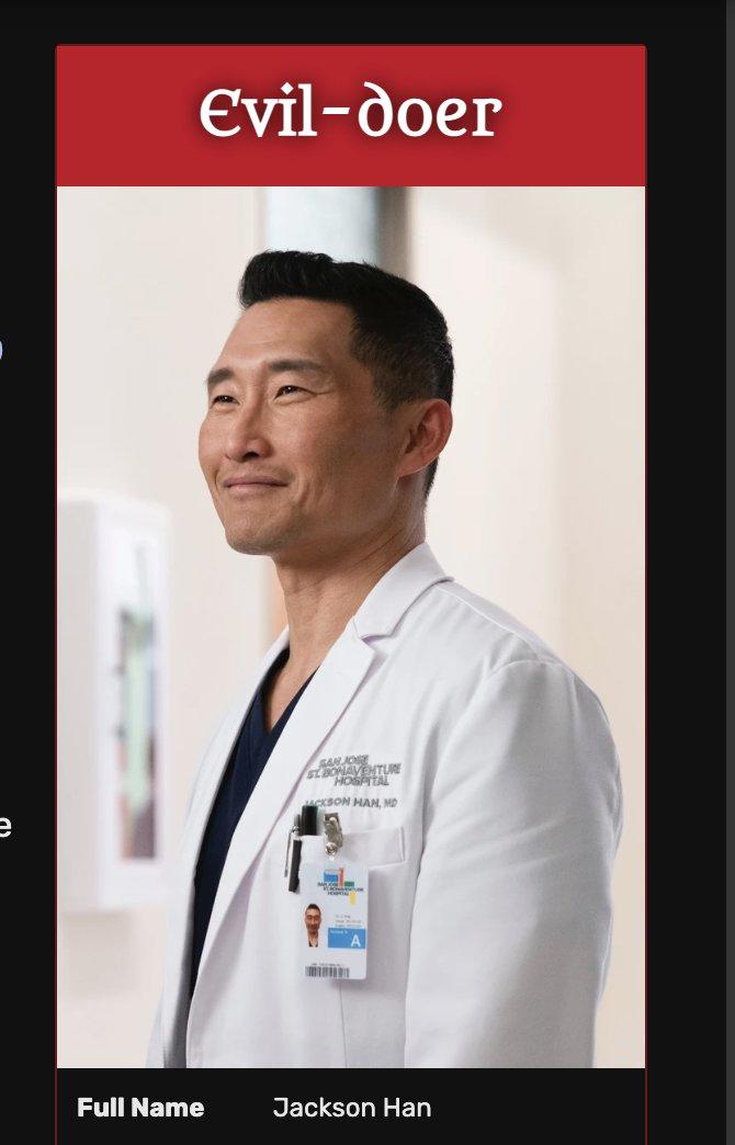 e Evil-doer Full Name SAN JOSE ST. BONAVENTURE HOSPITAL MACKSON HAN, MD Jackson Han