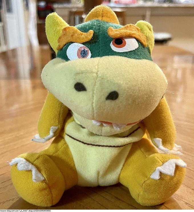 Officially licensed 1997 Bowser plush. The manufacturing process for attaching the eyes and