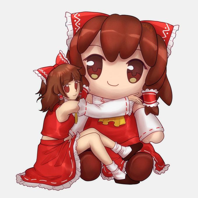 Big Reimu!! (Fumo eyed Reimu and a normal eyed Fumo) Fumo Fumo Plush Series Know Your Meme