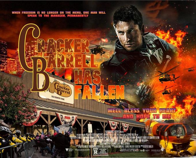 WHEN FREEDOM IS NO LONGER ON THE MENU, ONE MAN WILL SPEAK TO THE MANAGER. PERMANENTLY B FRACKERS DARRELL HAS FALLEN Cracker Parrel OLD COUNTRY STORE IN ASSOCIATION VILLAGE ROADSHOW PICTURE TOWARDY CHARLIE CHOLAS FALKE SACTION TURIS WELL BLESS YOUR HEART LAND HOPE TO DIE WARNER BROS. PICTURES ENS ANEDY MILLER MITCHELL PRODUCTORAGEORGE MALLER FL SEOVENCES HUME fecupe FOGAD NGTON-MEISELET RILEY KEOUGH 20 RAMIZ ABBEY LEE COURTNEY EATON JUNIE XEJENNY BEAVAN GIBSONS MANSMITH GRAHAM BURKE BROCE BERMAN GEORGE MILLER BRENDAN MCCARTHY NICO LATHOURS DOUG MITCHELL GEORGE MILLER PJVOETEN GEORGE MILLER KENNIST MILLER WITCHELL Facebook.com/madmaxmovie Madmaxmovie.com MadMax R RUPETLE