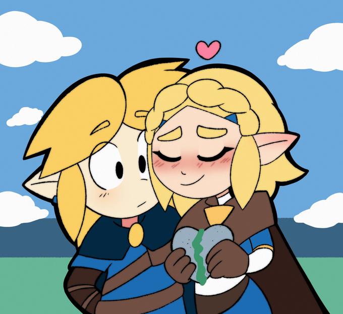Link and Princess Zelda by Toku (based on the 