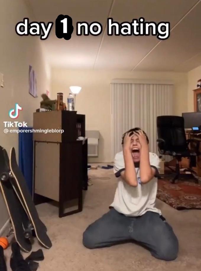 day 1 no hating J Tik Tok @emporershmingleblorp