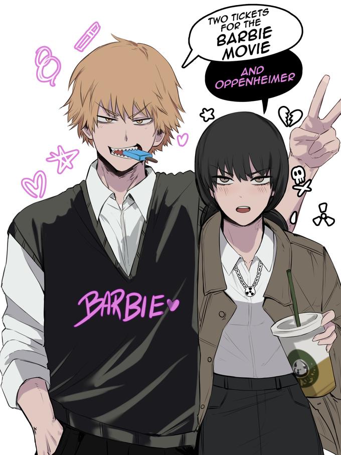 A E TE BARBIEN O TWO TICKETS FOR THE BARBIE MOVIE AND OPPENHEIMER DOOODED EX 0 A goo