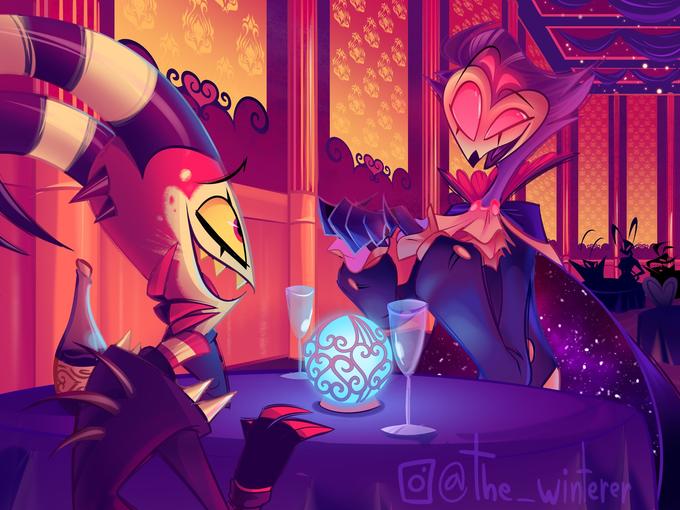 From the description:
"Helluva Boss fanart for the last day of pride!"