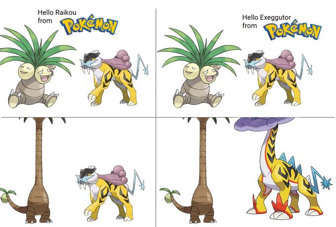 Hello Raikou from m Pokémon Hello Exeggutor from POKÉMON