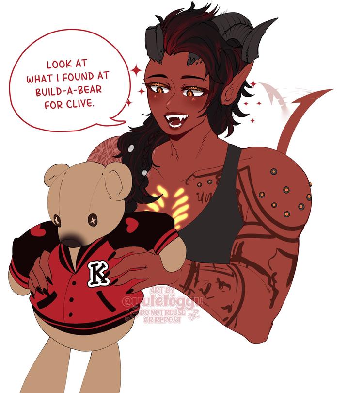 LOOK AT WHAT I FOUND AT BUILD-A-BEAR FOR CLIVE. t K Uu ART BY @uulelogou DONOT REUSE OR REPOST
