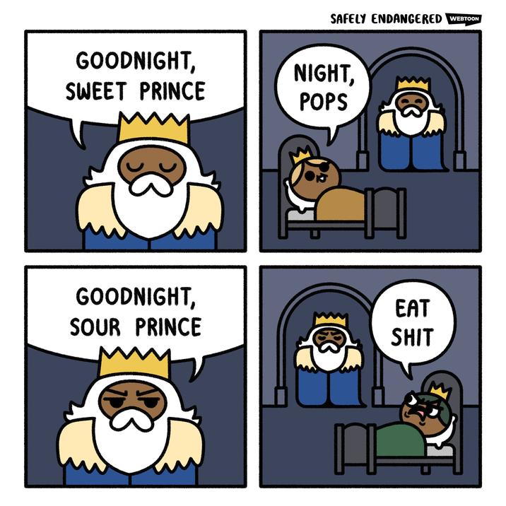 GOODNIGHT, SWEET PRINCE GOODNIGHT, SOUR PRINCE SAFELY ENDANGERED WEBTOON NIGHT, POPS | n EAT S--- P