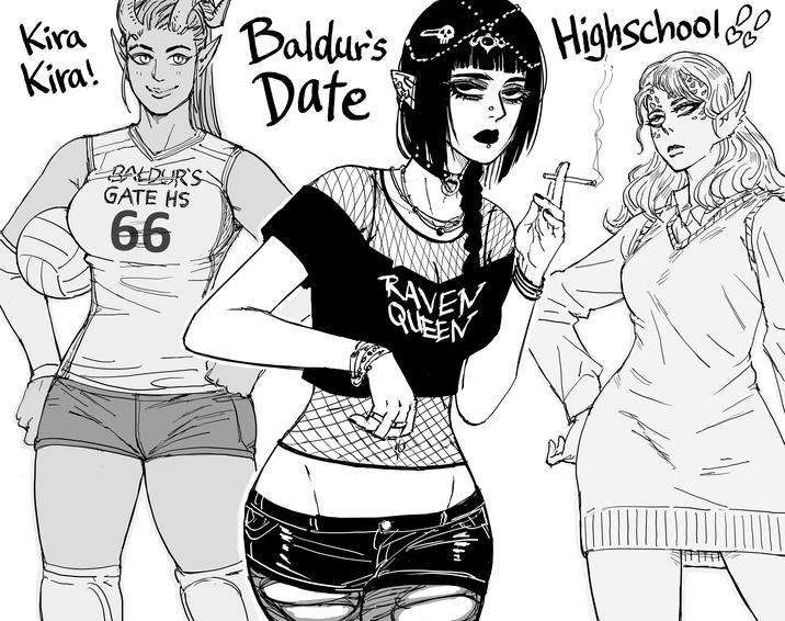 Kira Kira! 11 BALDUR'S GATE HS 66 Baldur's Date PA RAVEN QUEEN Highschool ос G