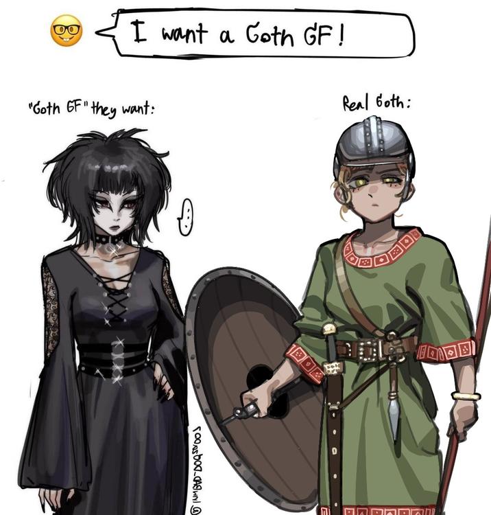 I want a Goth GF! "Goth GF" they want: 0 INMBUD-DOQSOOD e DES FOOD IBDE Real both: DON naal