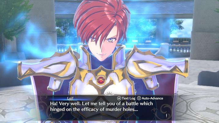 Leif Text Log Auto-Advance Ha! Very well. Let me tell you of a battle which hinged on the efficacy of murder holes...