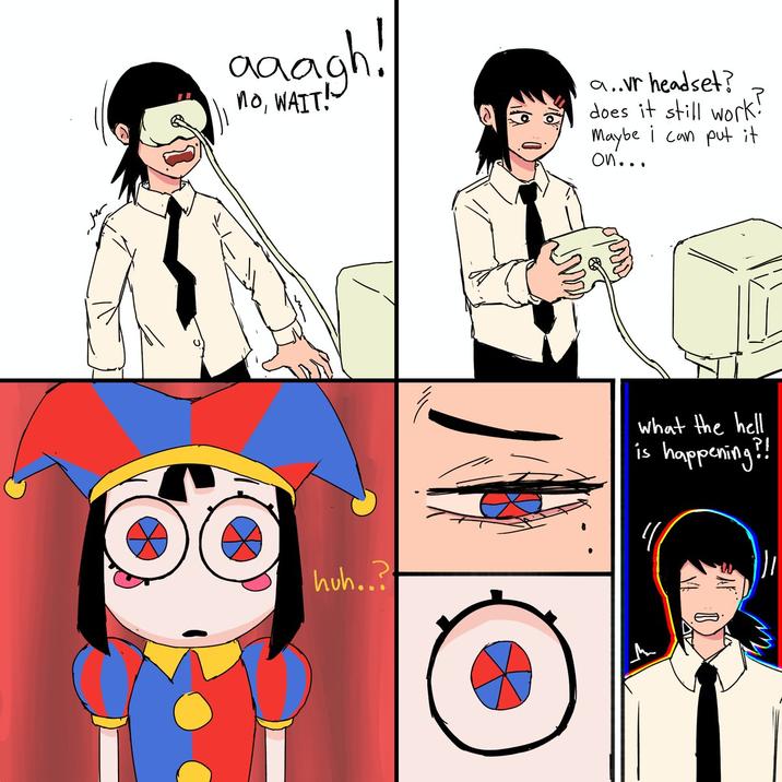 aaagh! no, WAIT!" huh..? WM a..vr headset? does it still work! Maybe i can put it on... what the hell is happening?!