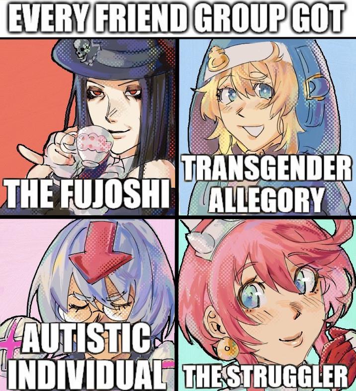 EVERY FRIEND GROUP GOT TRANSGENDER THE FUJOSHI ALLEGORY AUTISTIC INDIVIDUAL THE STRUGGLER O