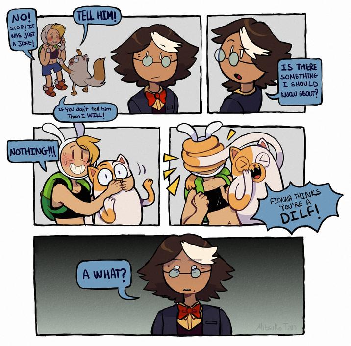 NO! STOPI IT WAS JUST A JOKE! NOTHING!!! TELL HIM! IF You don't tell him Then I WILL! Q A WHAT? AN IS THERE SOMETHING I SHOULD KNOW ABOUT? FIONNA THINKS YOU'RE A DILFI Mitsuko Tan