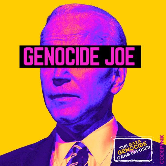 US President Joe Biden

As Genocide Architect in Chief, Biden has openly enabled Israel to commit genocide, war crimes and crimes against humanity by funding the bombs dropping on innocent people in Palestine.

Check out the rest of the Genocide Gang 👇🏼
https://codepink.org/genocidegang