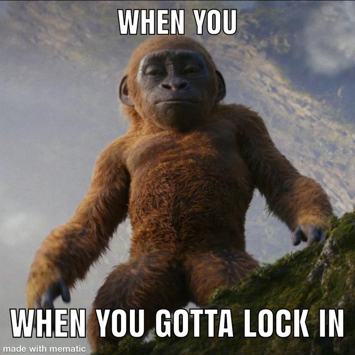 WHEN YOU ww WHEN YOU GOTTA LOCK IN made with mematic