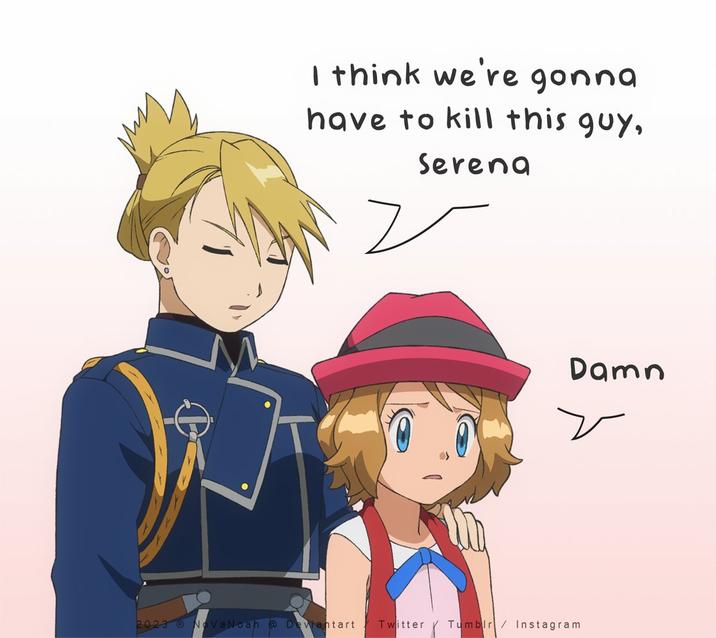 I think we're gonna have to kill this guy, Serena T Damn 2023 NoVaNoah @Deviantart Twitter Tumblr Instagram