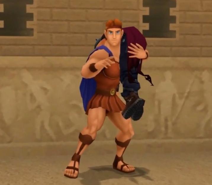 kingdom hearts is so f------ funny like that’s literally hercules carrying cloud strife