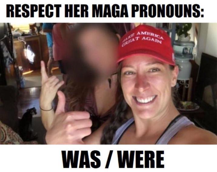 RESPECT HER MAGA PRONOUNS: AMERICA AGAIN GREAT WAS/WERE