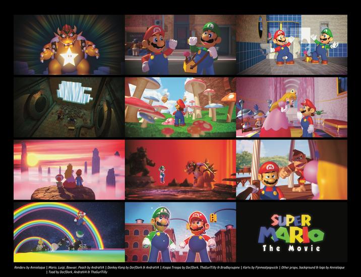 O MWIG 15 M M SUPER MARIO The Movie Renders by Annielogue | Mario, Luigi, Bowser, Peach by AndratVA | Donkey Kong by DorfDork & AndratVA | Koopa Troopa by DorfDork, ThaGurlTilly & Bradleyisgone | Karts by F3nmeatpopsicle | Other props, background & logo by Annielogue | Toad by DorfDork, AndratVA & ThaGurlTilly