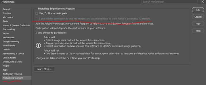 Adobe wants to take YOUR work without your consent! They just snuck this toggle into everyone's account settings and set it "on" be default 🚨 s--- should be f------ illegal. RT and share please

ADOBE ACCOUNT > Account and Security > Data and Privacy Settings > Content analysis
FYI to turn this setting off if you use Adobe products. It allows them to use your drawings and process.


