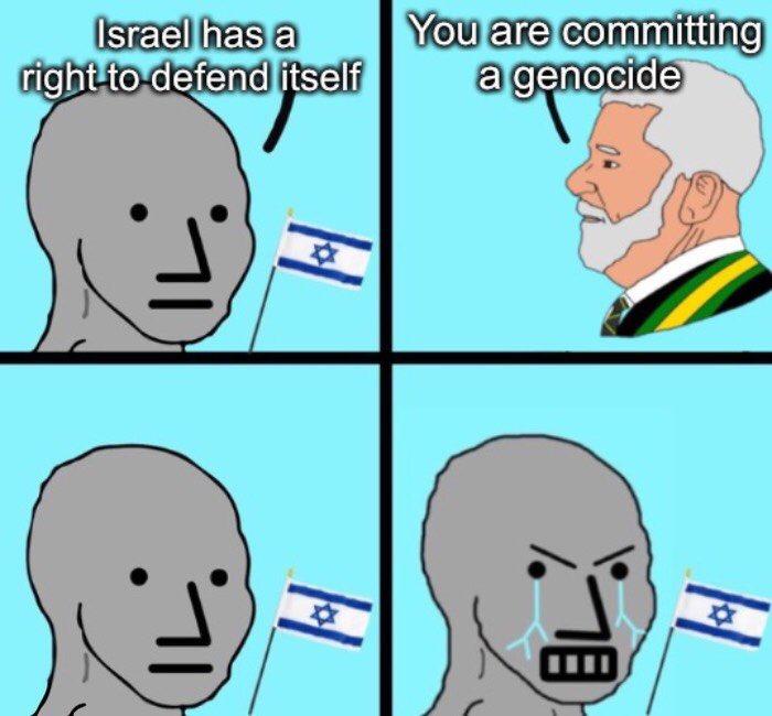 Israel has a right to defend itself H H You are committing a genocide 18 H