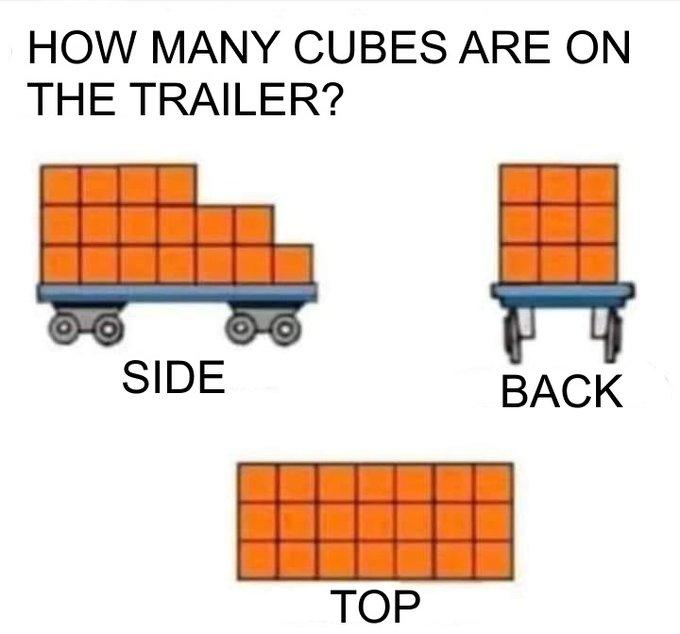 HOW MANY CUBES ARE ON THE TRAILER? SIDE TOP BACK