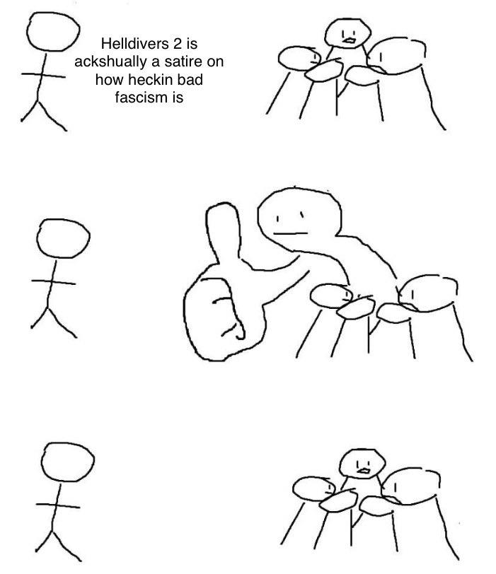 육육 Helldivers 2 is ackshually a satire on 옷 how heckin bad fascism is J