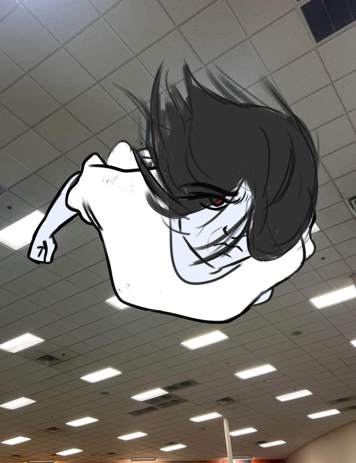 Falling like a rock | Sadako Ceiling TV Redraws | Know Your Meme