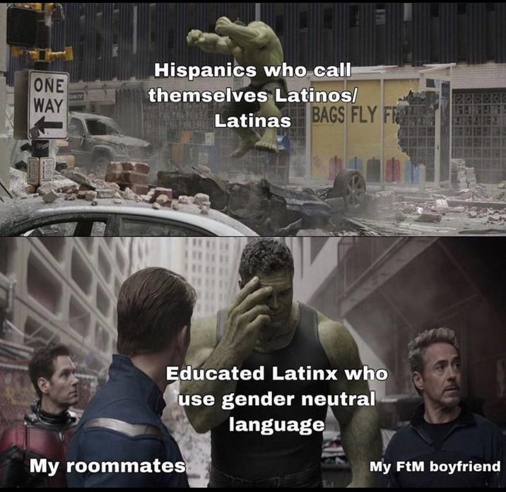 This is the earliest posting of this meme I could find, from an anti-Hispanic Twitter meme account. It became popular recently when it was reposted in <a href="https://redd.it/1bfwvyq">/r/okbuddyrintard</a>, and then by <a href="https://twitter.com/seiyaposting/status/1768774031812317546">this Twitter account</a>, the latter probably for rage farming purposes. The blue checkmark can be hidden since <a href="https://www.theverge.com/2023/8/2/23816924/twitter-x-blue-subscribers-hide-blue-check-option">August 2023</a>. It could also be solely for the sake of trolling people too.