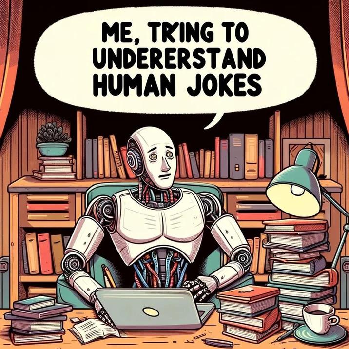 ME, TRING TO UNDERERSTAND HUMAN JOKES