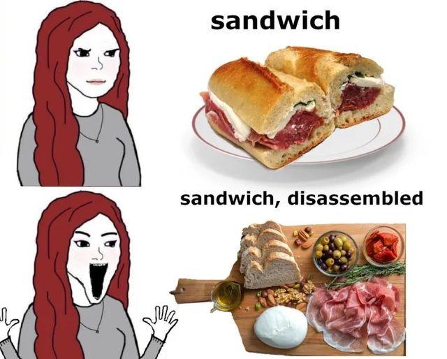 امل sandwich sandwich, disassembled