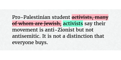 Pro-Palestinian student activists, many of whom are Jewish, activists say their movement is anti-Zionist but not antisemitic. It is not a distinction that everyone buys.